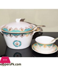 Soup Set With Spoons – Set of 21 - Pieces – Ceramic
