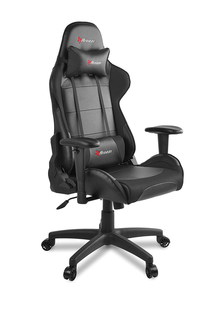 Arozzi Verona V2 Advanced Racing Style Gaming Chair with High Backrest, Recliner, Swivel, Tilt, Rocker and Seat Height Adjustment Black