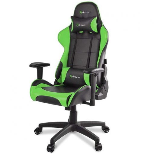 Arozzi Verona V2 Advanced Racing Style Gaming Chair with High Backrest, Recliner, Swivel, Tilt, Rocker and Seat Height Adjustment Green