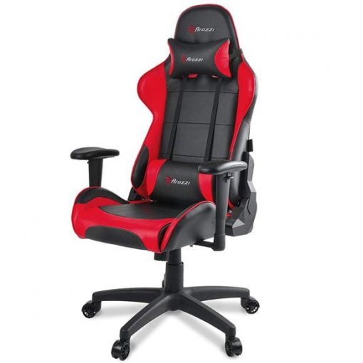 Arozzi Verona V2 Advanced Racing Style Gaming Chair with High Backrest, Recliner, Swivel, Tilt, Rocker and Seat Height Adjustment Red