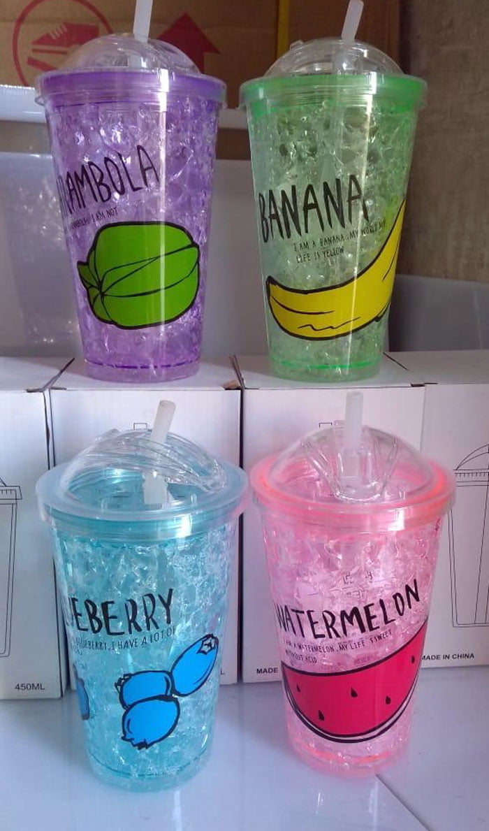 Acrylic Double Wall Tumbler with Straw 1- Pcs