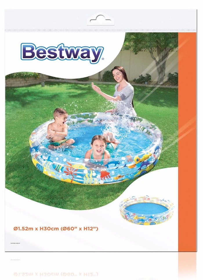 Bestway Deep Dive 3-Ring Pool For Kids Swimming Pool 5 Feet X 12 Inch - 51004