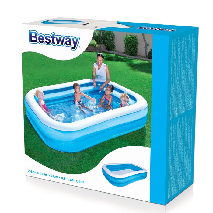Bestway Kids Inflatable Rectangular Family Lounge Pool - 54006