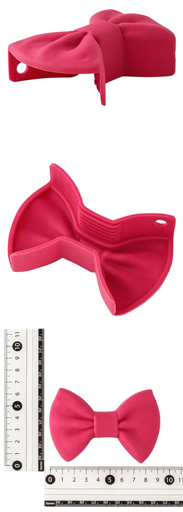 Bow-Knot Cooking Kitchen Insulated Gloves Silicone Insulation Anti-Scalding Cover Pot Holder Clip 1 - Pair