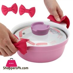 Bow-knot Cooking Kitchen Insulated Gloves Silicone Insulation Anti-scalding Cover Pot Holder Clip 1 - Pair