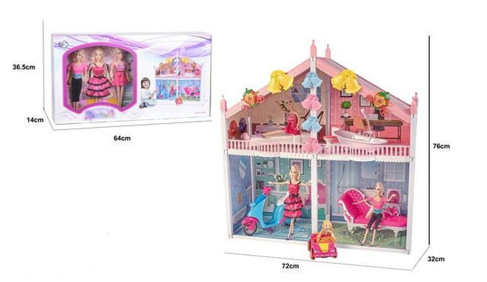 Dream Villa Barbie Doll Set Big Princess Castle Toy House Large Doll House
