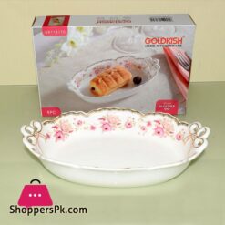 Goldkish Porceline Serving Dish Deep Oval 14 - Inch