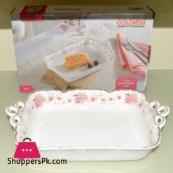 Goldkish Porceline Serving Dish Deep Rectangle 12 - Inch