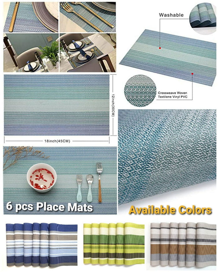 Non-Slip Dining Table Mat Waterproof (A Set Of 6)