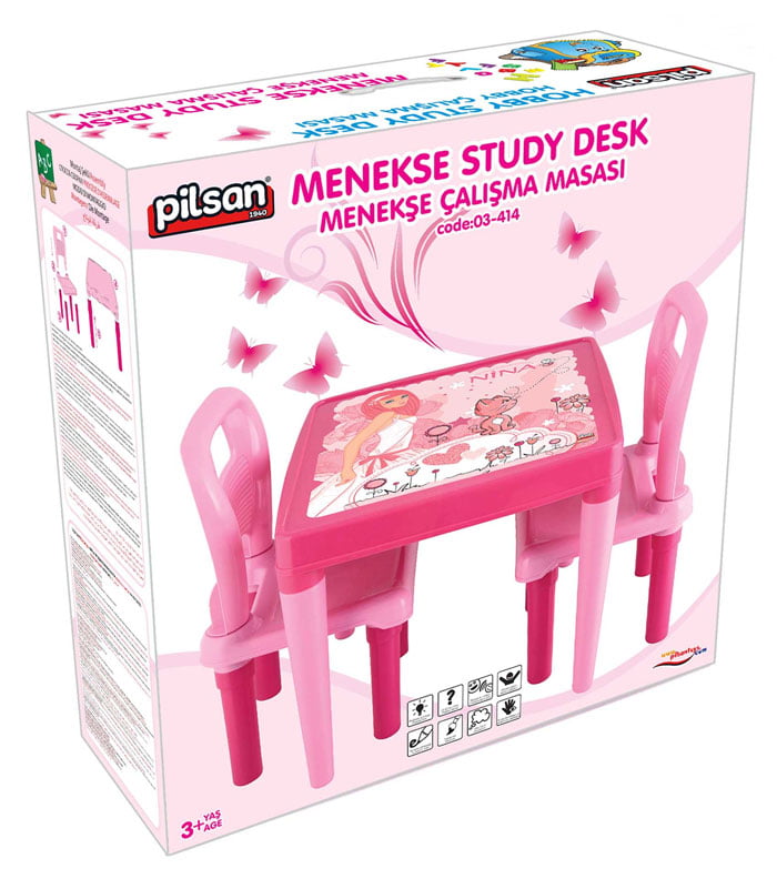 Pilsan Menekse Study Table With Two Chairs 1 To 5 Years Kids Turkey Made 03-414