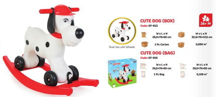 Pilsan Rocking Cute Dog Toy Turkey Made 2 To 10 Years Kid 07-913