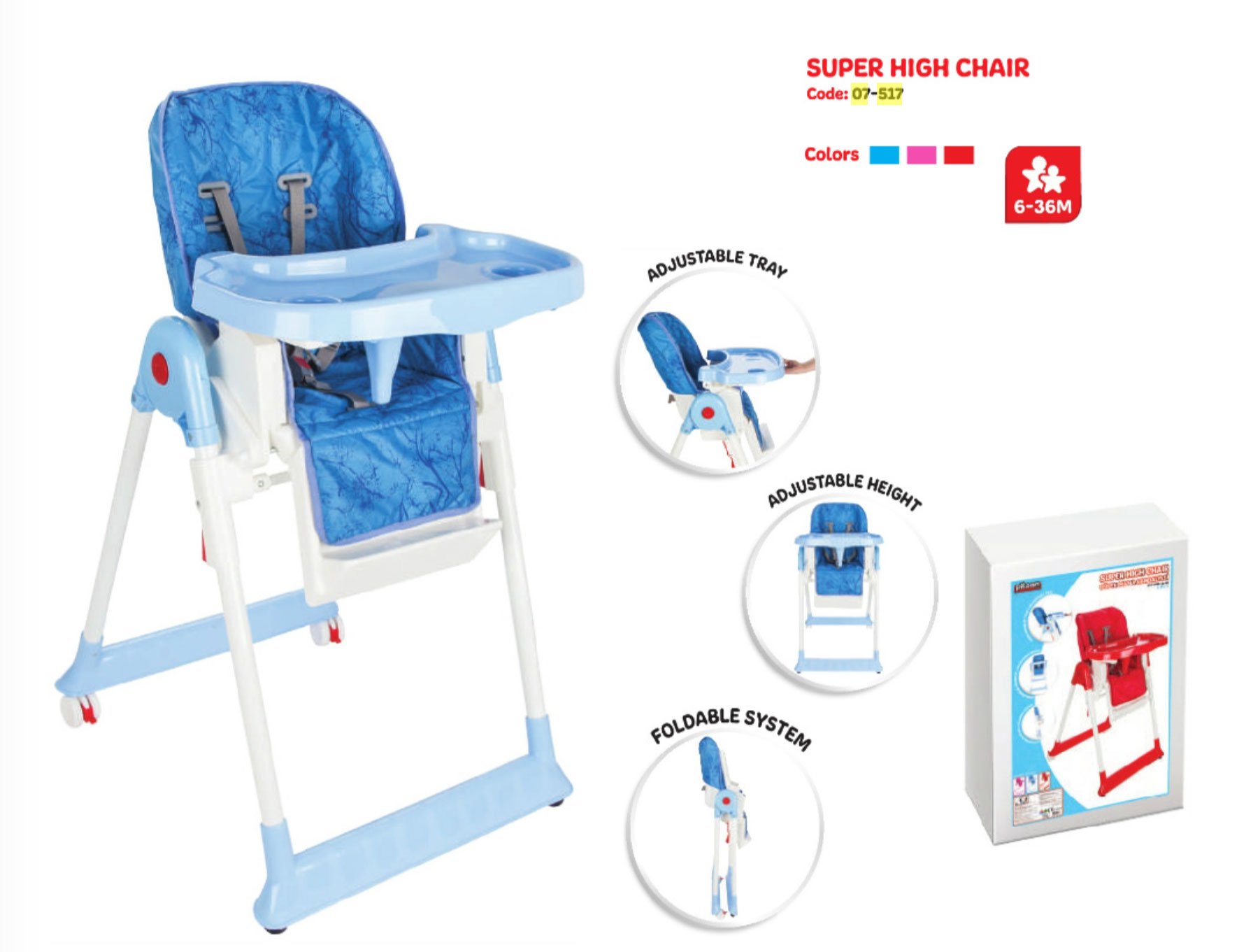 Pilsan Super Baby High Chair Turkey Made 07-517