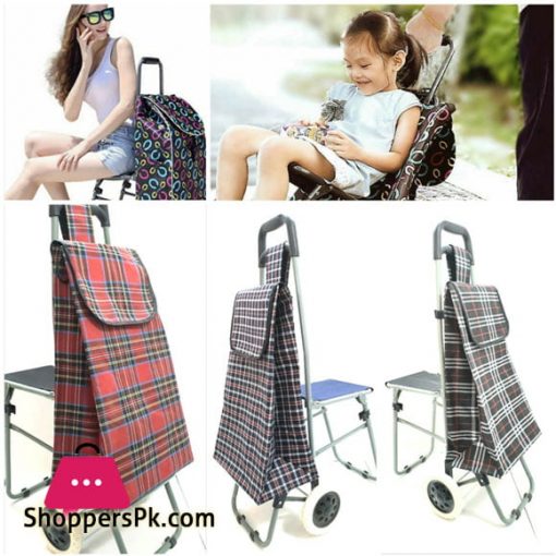 Shopping Cart Trolly Bag with Folding Chair