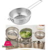 Stainless Steel New Steel Plate Frying Basket, Perforated Filter Oil Vegetable And Fruit Drain Basket Frying Net Single Handle Colander