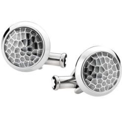 Montblanc Iconic Martelé Cufflinks, Steel, Brushed, 124207
