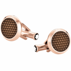 Montblanc Iconic Cufflinks, Stainless steel, PVD, Lacquer, Brown, 118603