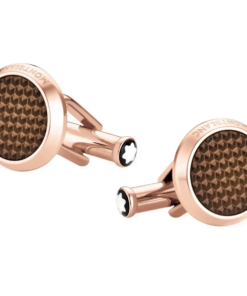 Montblanc Iconic Cufflinks, Stainless steel, PVD, Lacquer, Brown, 118603
