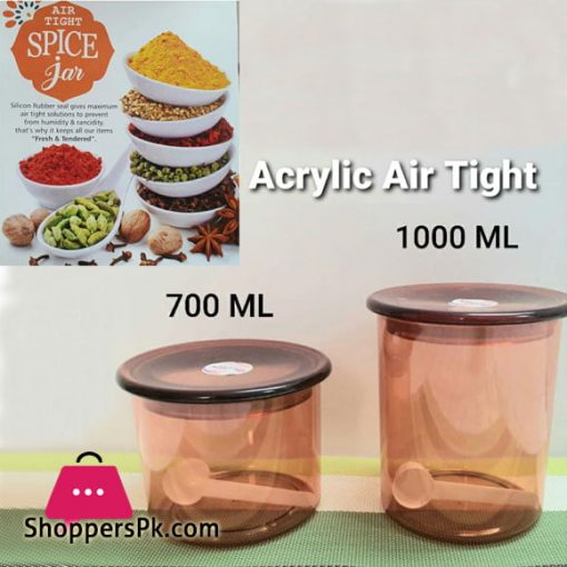 Acrylic Air Tight Spice Jar 2 Pcs Set
