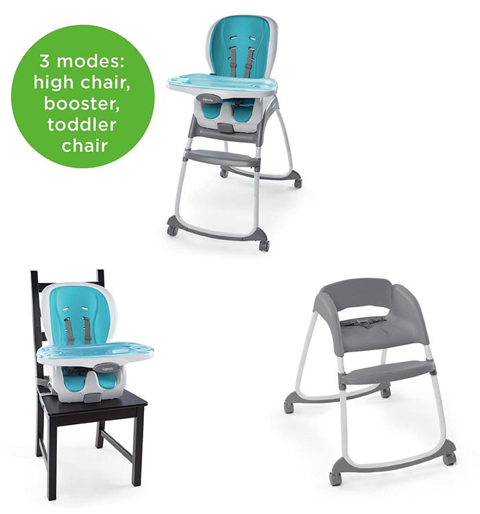 Ingenuity Smart Clean Trio 3-In-1 High Chair - Aqua