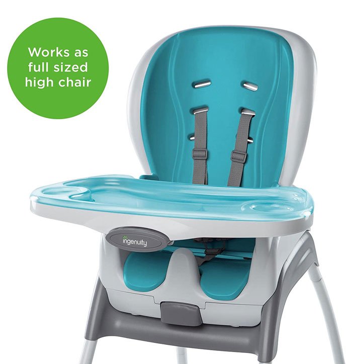 Ingenuity Smart Clean Trio 3-In-1 High Chair - Aqua