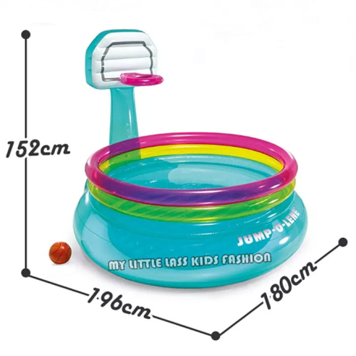Intex Shoot N Bounce Jump O Lene  Kids Basketball Hoop Inflatable Bouncer 77 X 72 X 60 Inch For Ages ( 3 To 6 ) 48265
