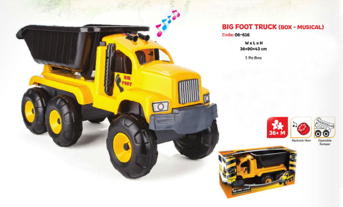 Pilsan Big Foot Toy Friction Truck Musical Turkey Made 06-616