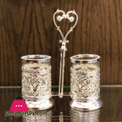 2 x Silver Plated Cutlery Holder for Modern Kitchen & Dining Table