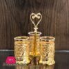 3 x Gold Plated Cutlery Holder for Modern Kitchen & Dining Table