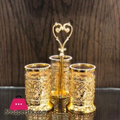 3 x Gold Plated Cutlery Holder for Modern Kitchen & Dining Table