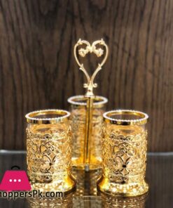 3 x Gold Plated Cutlery Holder for Modern Kitchen & Dining Table