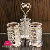 3 x Silver Plated Cutlery Holder for Modern Kitchen & Dining Table