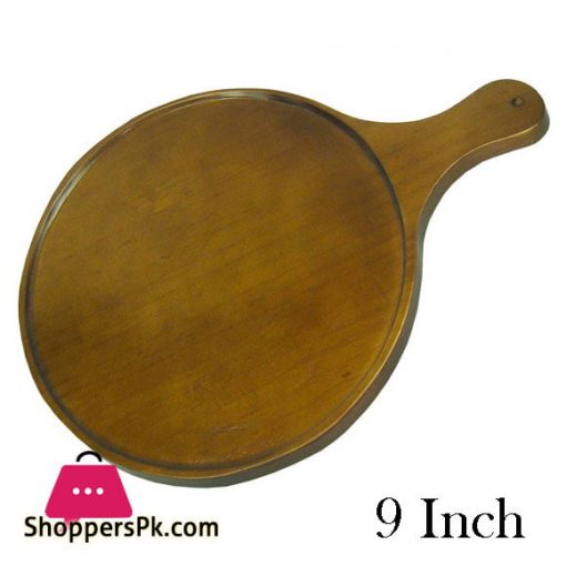 Elegant Wooden Paddle Pizza Tray Round 9 Inch - EH0097