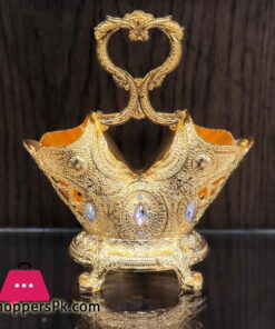 Gorgeous Cutlery Holder 9.5 Inch Gold Plating with Stones