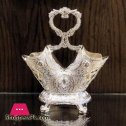 Gorgeous Cutlery Holder 9.5 Inch Silver Plating with Stones