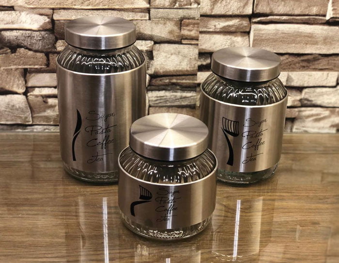 High Grade Stainless Steel Canister Sets Food Coffee Tea Storage Jar 3 Pcs