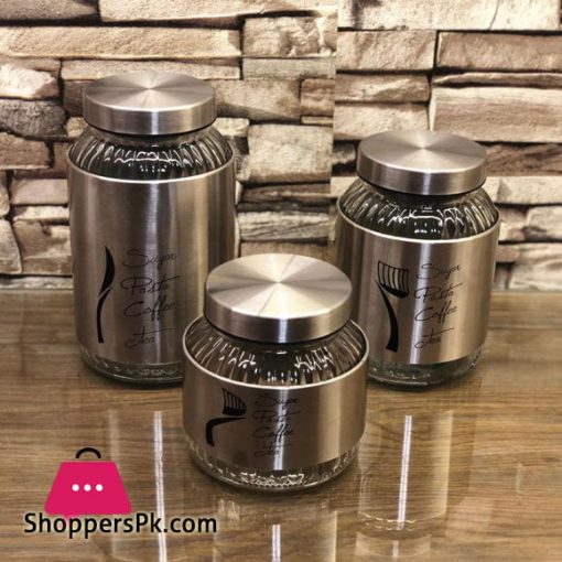 High Grade Stainless Steel Canister Sets Food Coffee Tea Storage Jar 3 Pcs