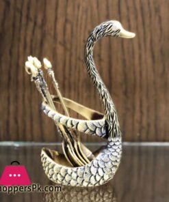 High Quality Heavy Duty Metal Swan Base Holder with 6 Spoons
