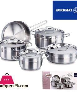 Korkmaz Alfa Cookware Set of 9 Pieces - A1660