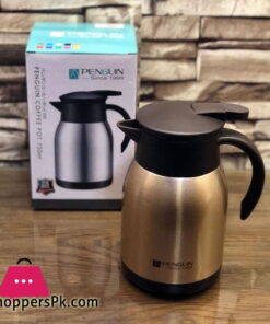 Penguin Stainless Thermo Steel Double-Wall Vacuum Insulated Coffee Pot Capacity-750ML Hot or Cold for 18-24 hours