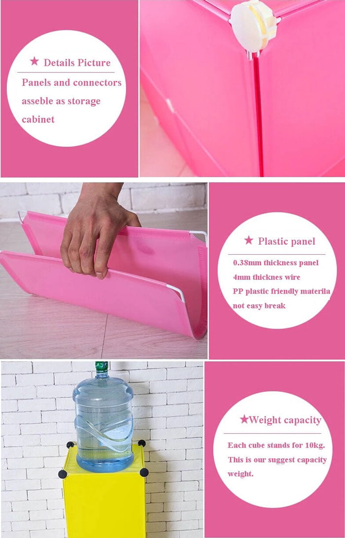 10 Cubes Cabinet Plastic Wardrobe With Shoe Rack