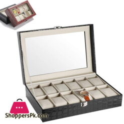 12 Gird Watch Storage Box Organizer Watch Case with Leather Finish