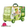 2 In 1 Pretend Play House Super Market 37 Pcs Cartoon Bus
