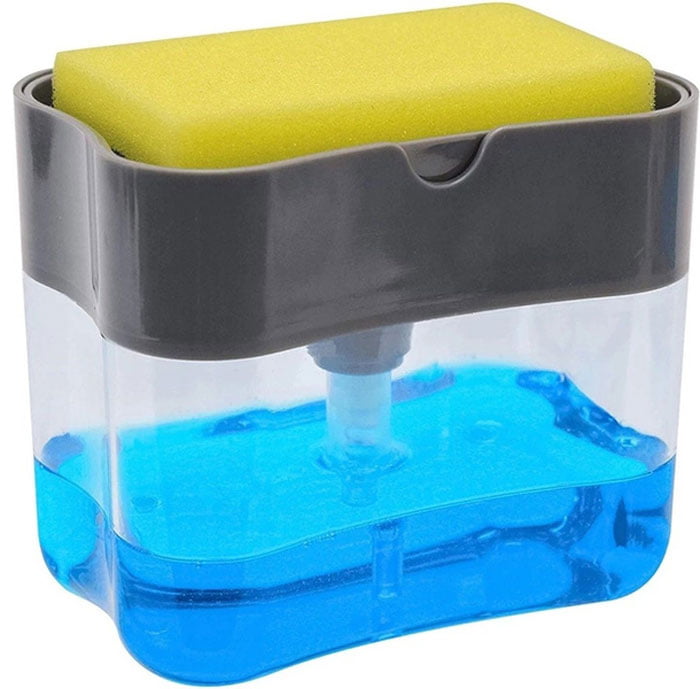 2-In-1 Sponge Rack Soap Dispenser And Sponge Caddy