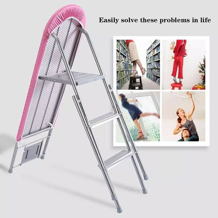 2 in 1 Aluminum Folding Ironing Table/Board With Step Ladder
