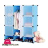 9 Cubes Cabinet Multipurpose Storage With Shoe Rack Blue