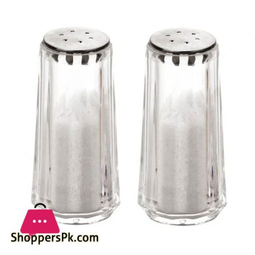 Mini Crystal Clear Acrylic Salt Pepper Shaker with 6 Stainless Steel Holes Cover 35ml Set of 2