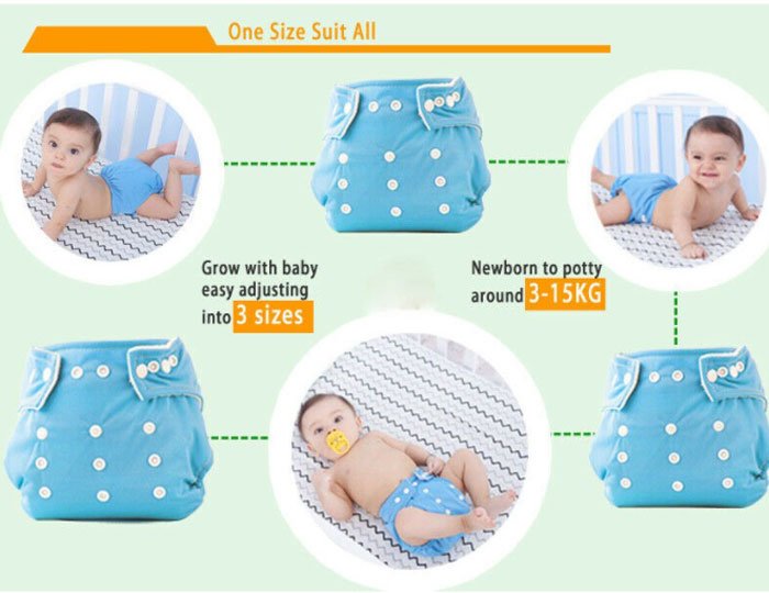 Baby Cloth Diaper Reusable Nappies Adjustable Diaper Cover Washable