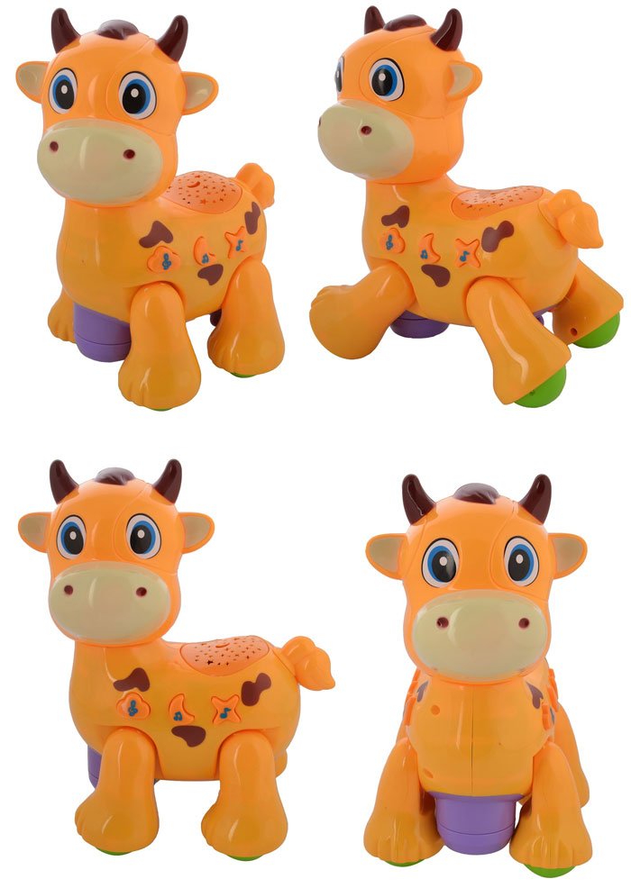 Baby Light And Sound Animal Paradise Cow Projection Walking Toy