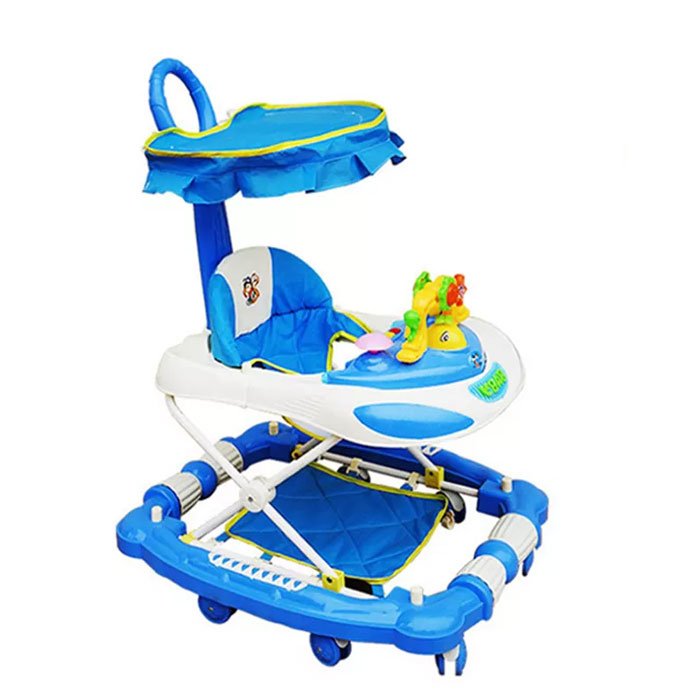 Baby Multi-function Musical Walkers with Push Handle and Umbrella Hood Prevention of O-legs Baby Walker with Floor Mat - 669