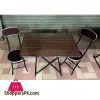 Folding Table and Chair 3 Pcs Set 24 x 36 Inch Table with 2 Chair